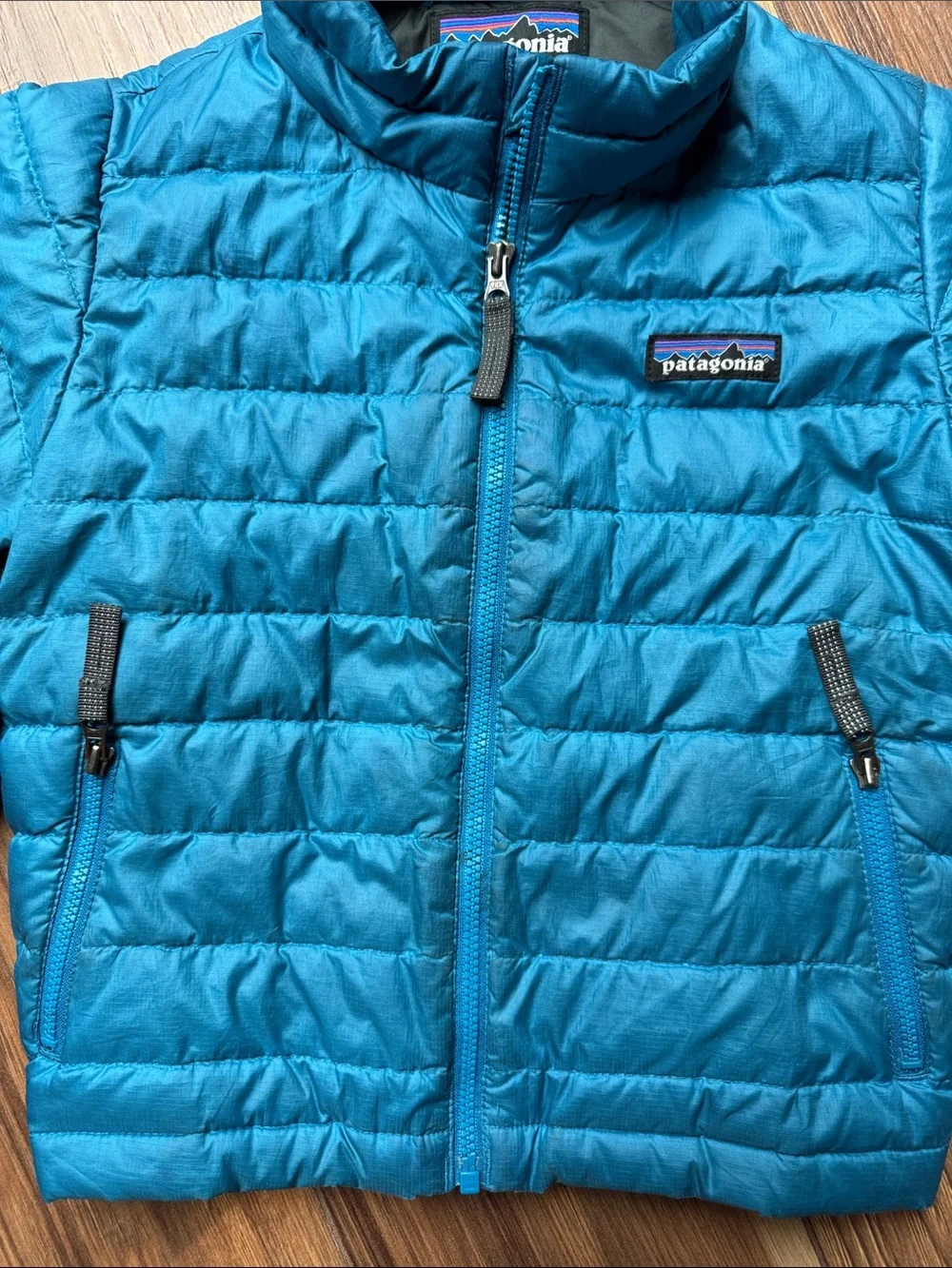 Very Good 3T Patagonia Kids Teal Blue Packable Puffer Jacket